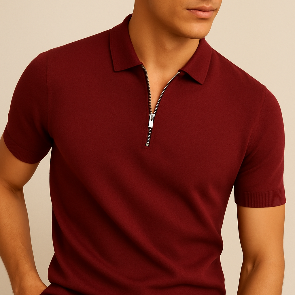 Polo moderno con cremallera