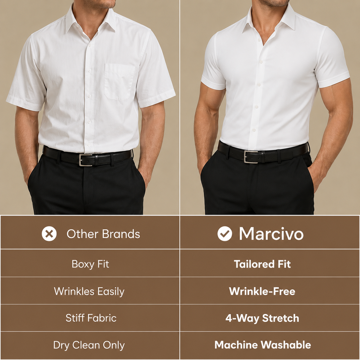 Camisa elástica de corte ajustado