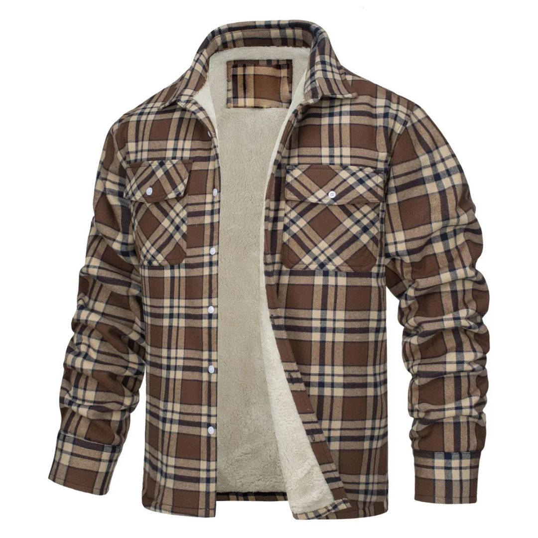 REAL | Chaqueta de cuadros cálida y cómoda