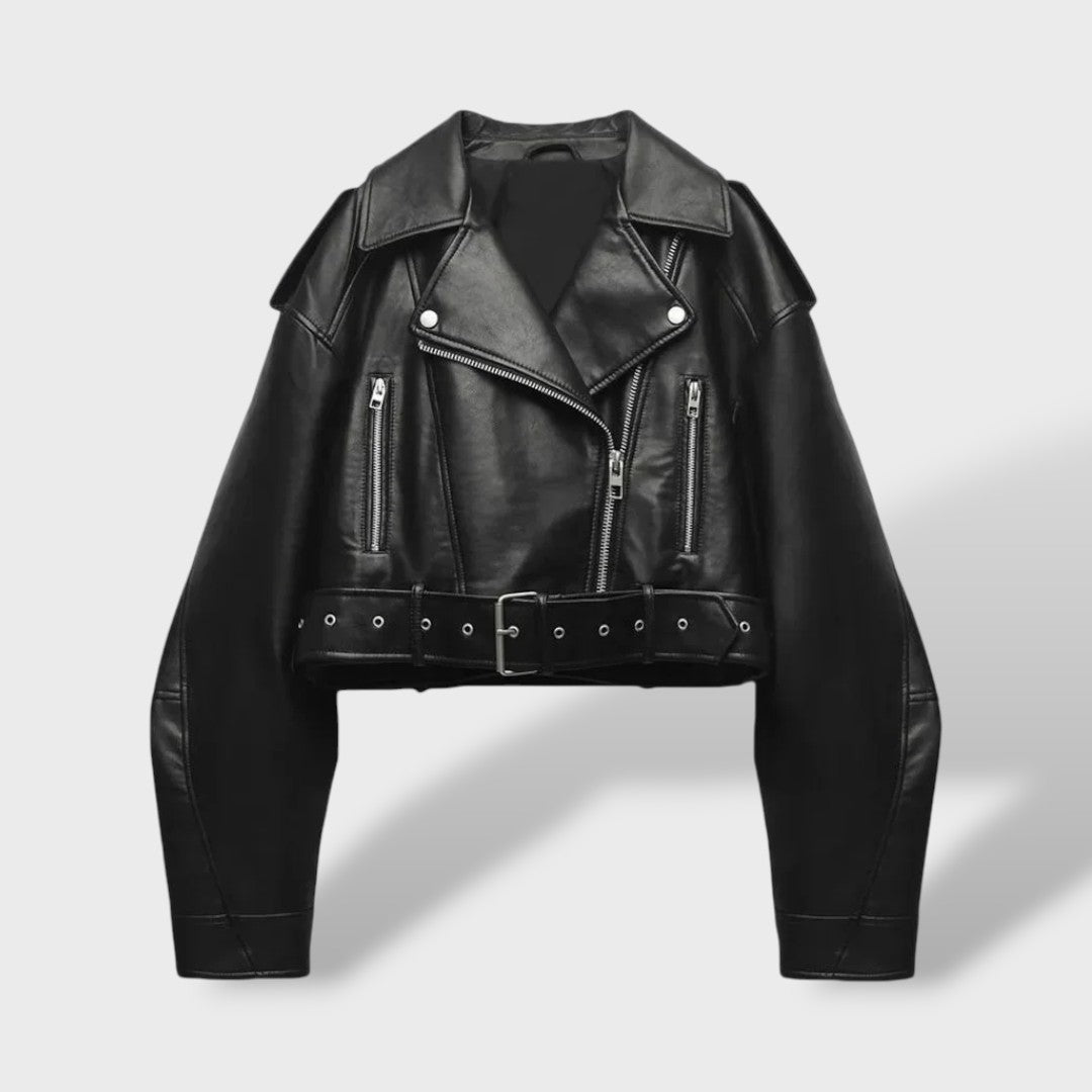 Chaqueta oversize de polipiel para mujer