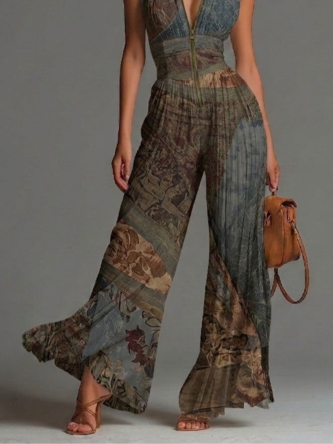Alba | Mono de estampado étnico y pantalón ancho