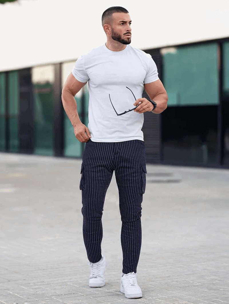 Vittorio | Pantalones slim fit azul oscuro