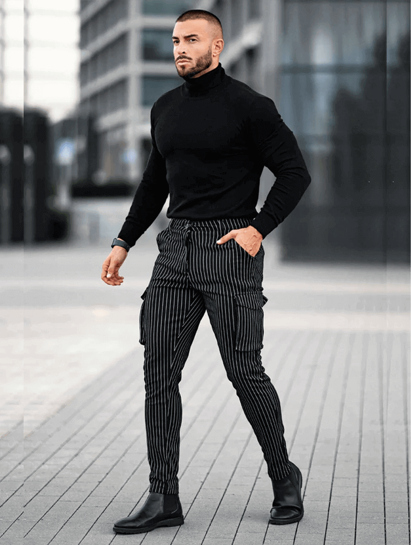 Vittorio | Pantalones slim fit negros