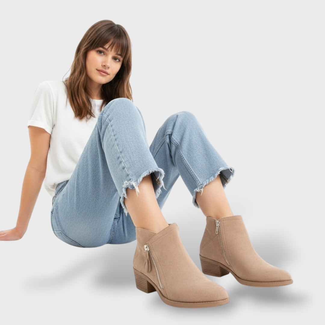 Botas de piel con soporte para mujer