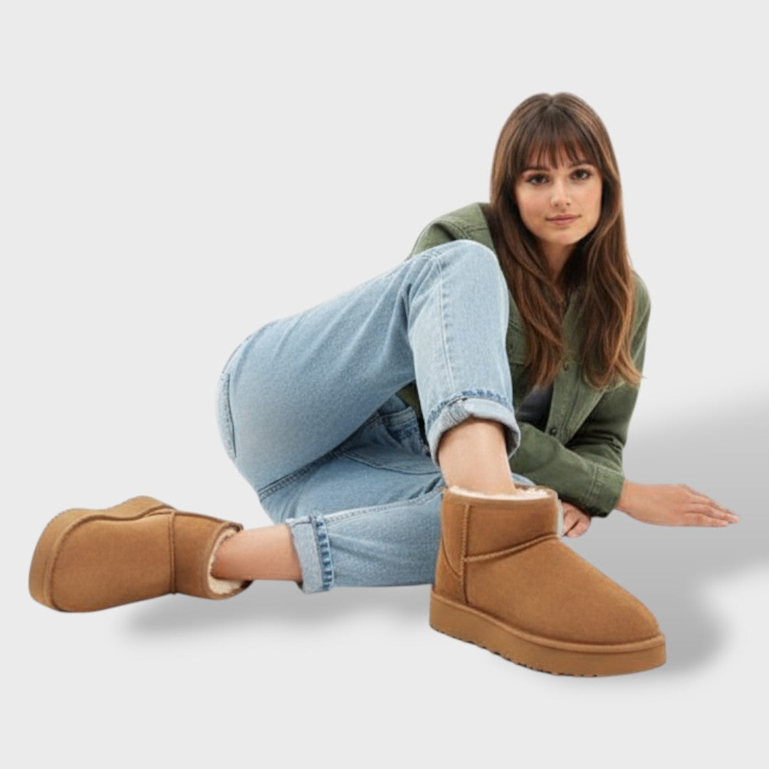 Botas de nieve de suela gruesa para mujer