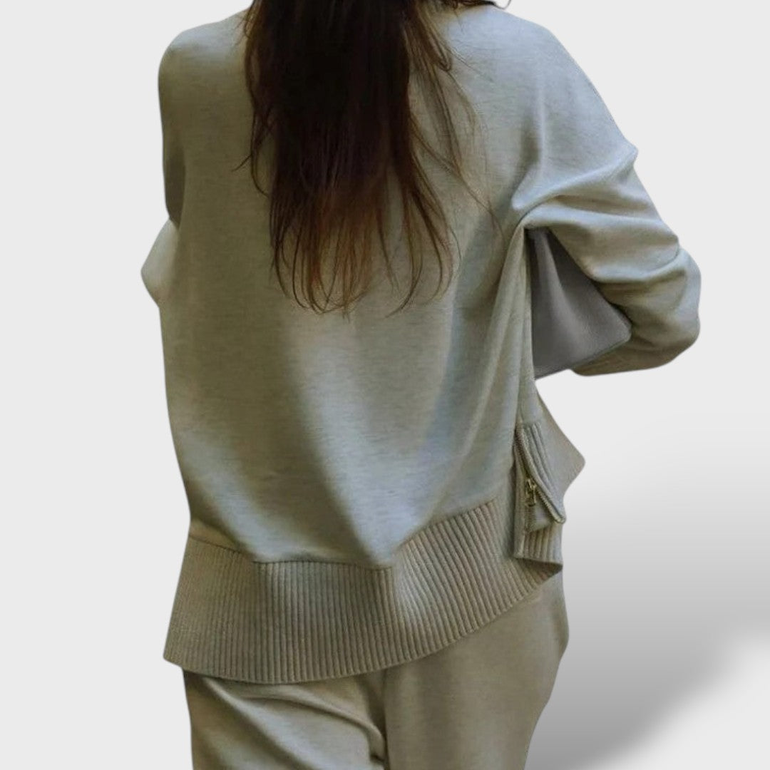 Conjunto acolchado de punto para mujer
