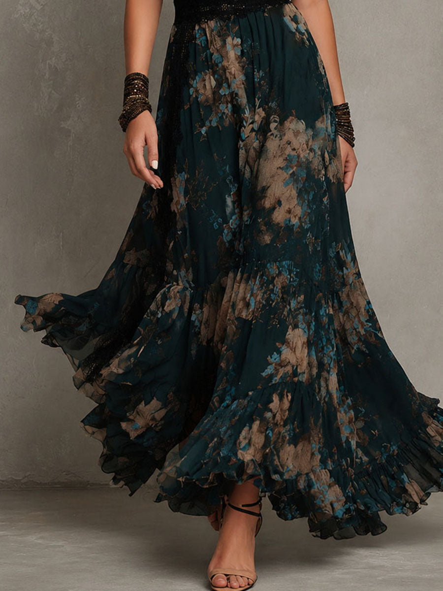 Angèle | Vestido largo floral a capas