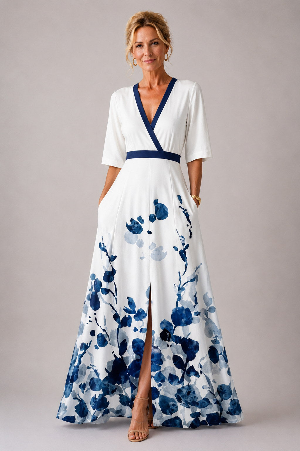 Julie | Vestido floral de manga tres cuartos