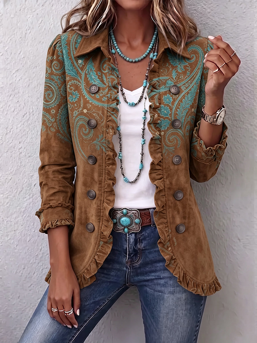 Serena | Chaqueta paisley con volantes