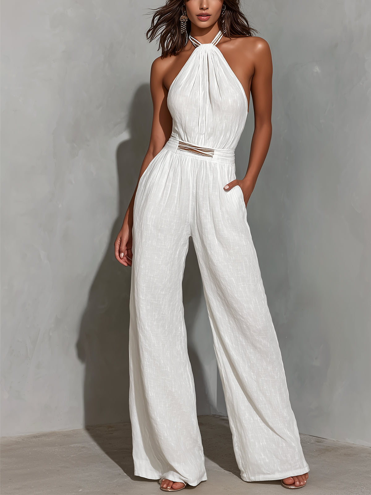 Mono sin mangas con cuello halter