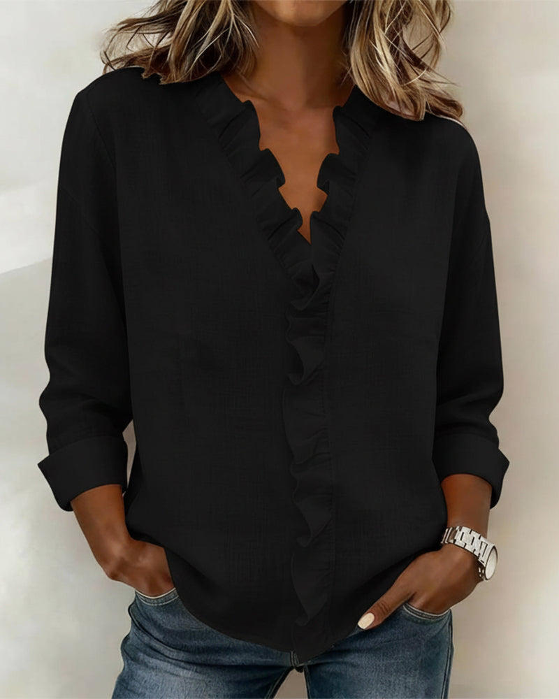 Beatriz | Blusa fruncida con escote en V