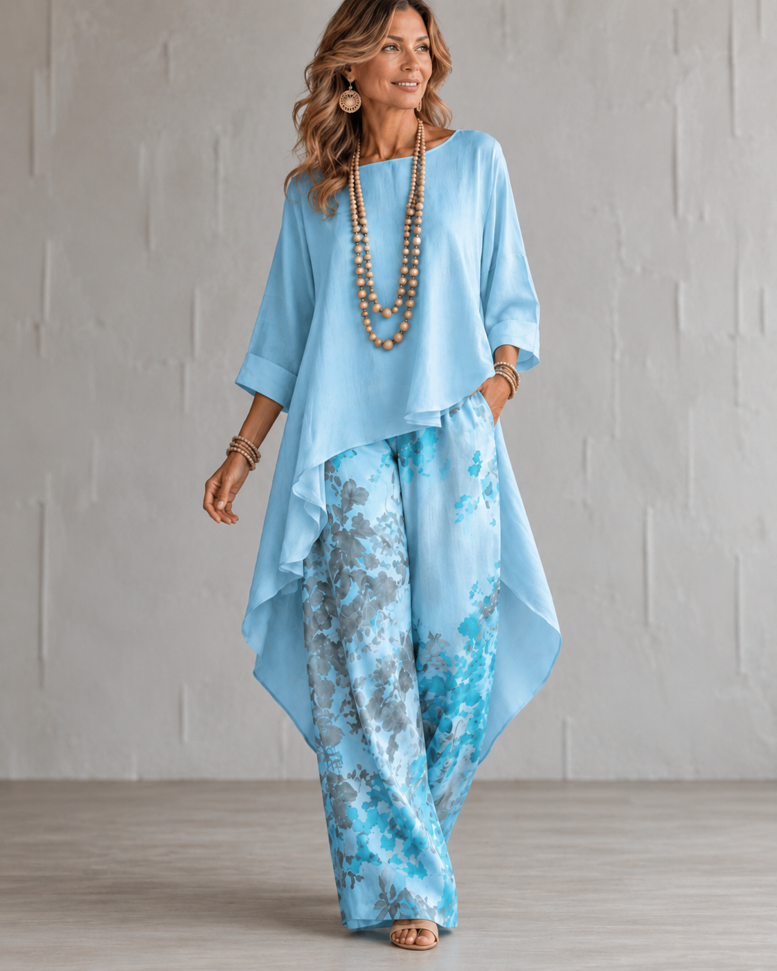 Mercedes | Conjunto elegante de dos piezas con estampado floral