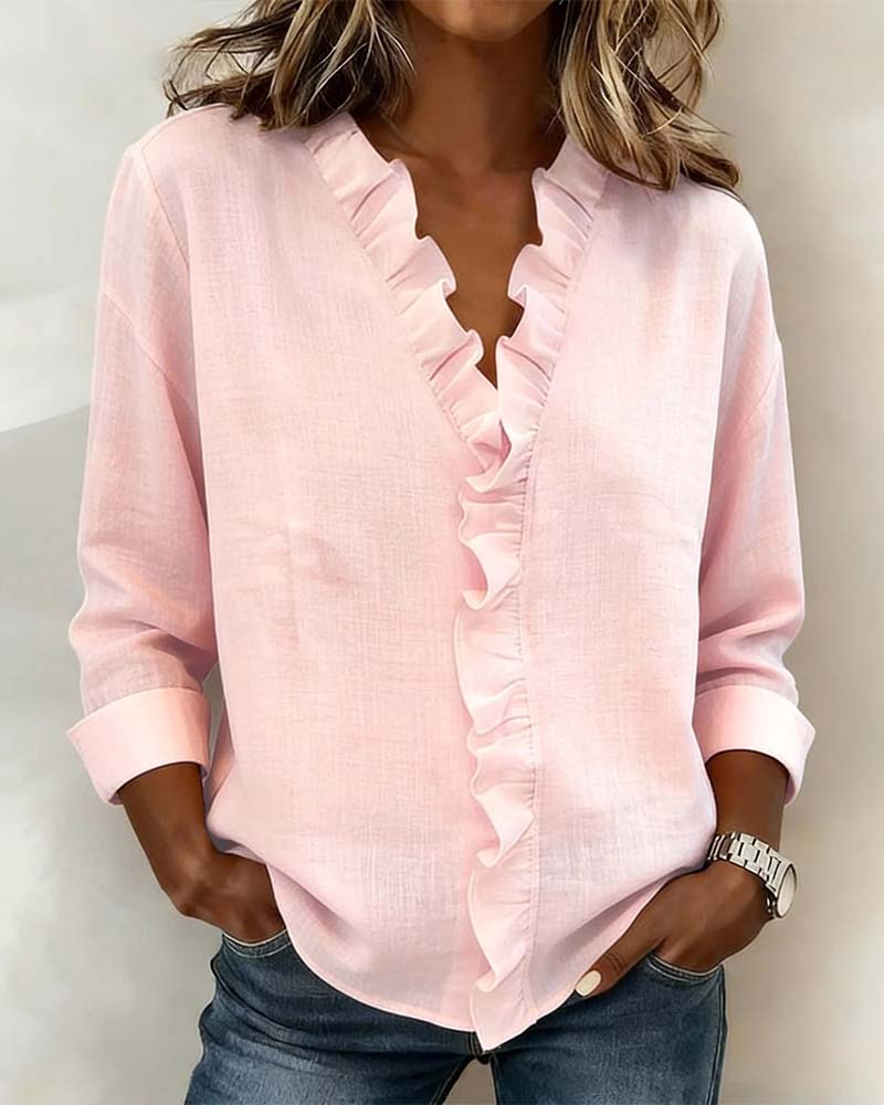 Beatriz | Blusa fruncida con escote en V