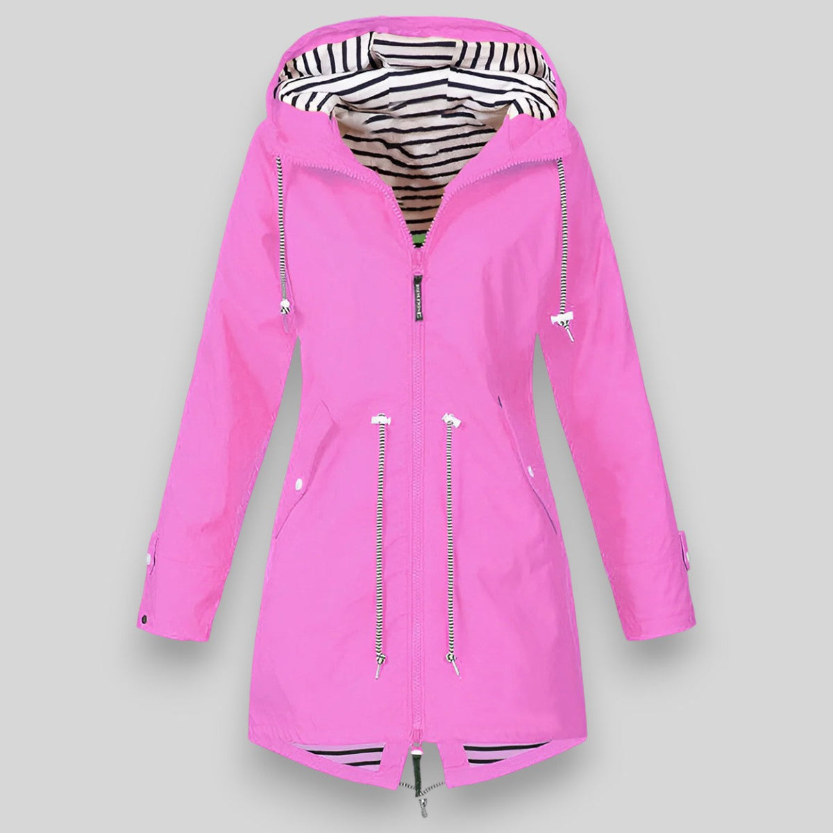 REAL | Impermeable largo elegante con capucha