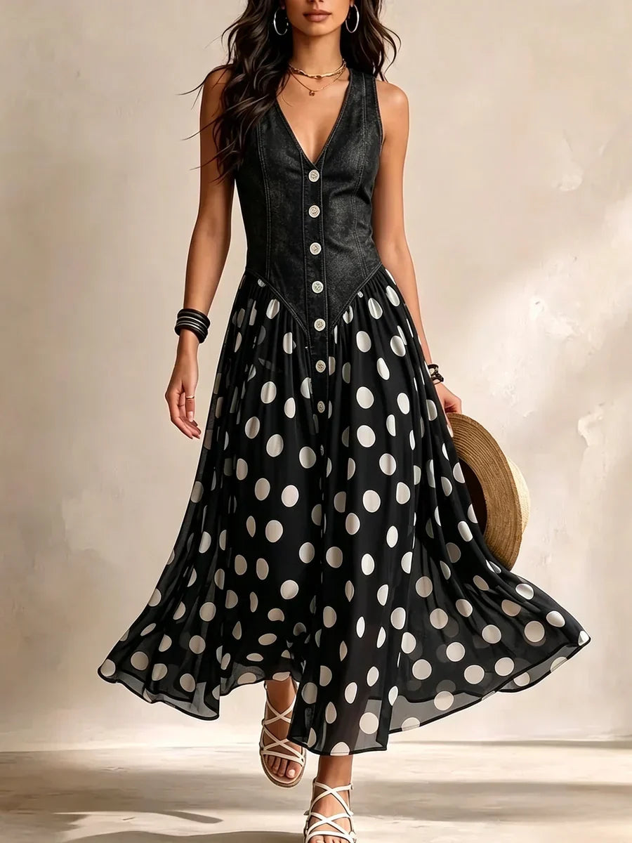 REAL | Vestido largo de lunares exclusivo