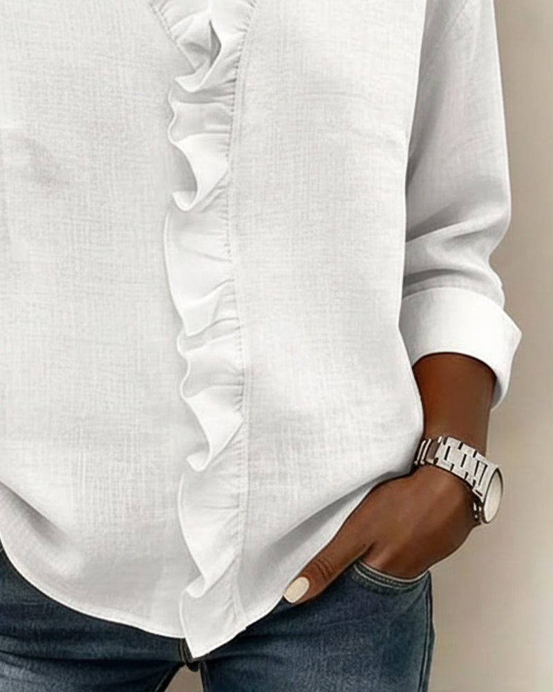 Beatriz | Blusa fruncida con escote en V