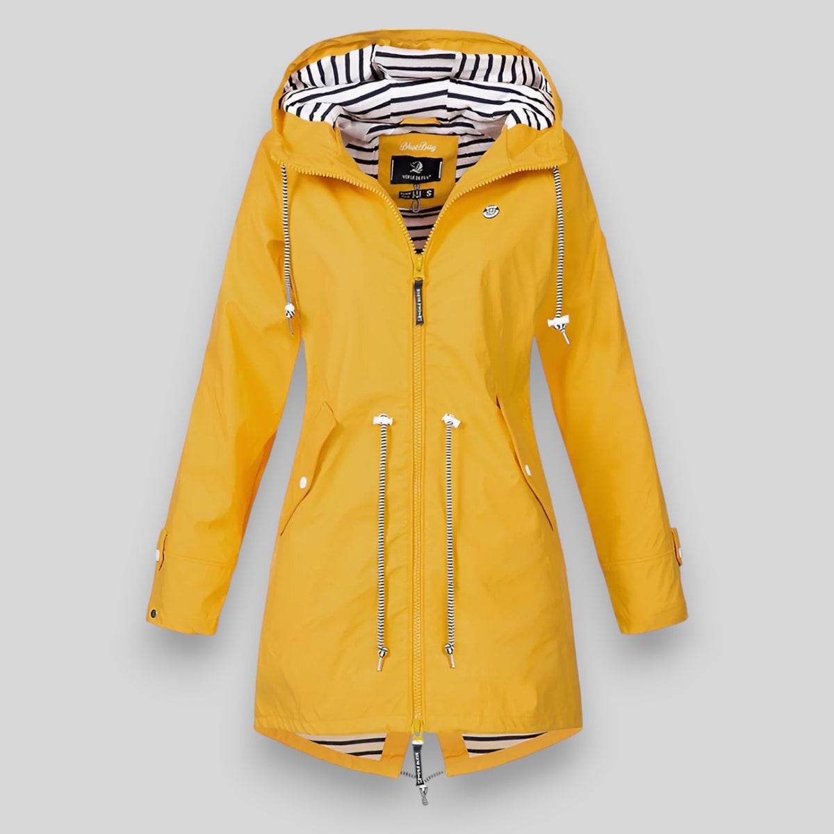 REAL | Impermeable largo elegante con capucha