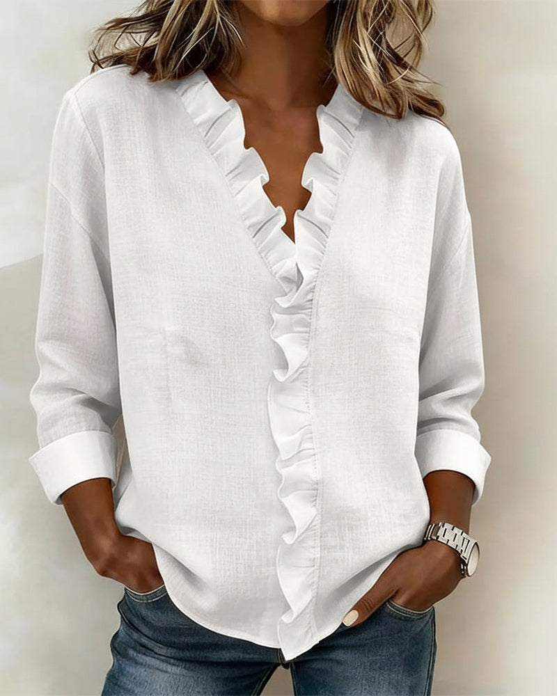 Beatriz | Blusa fruncida con escote en V