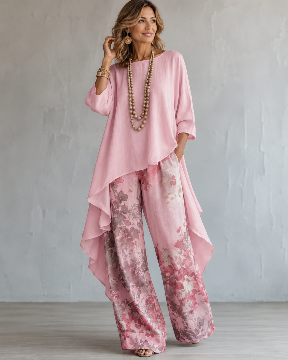 Mercedes | Conjunto elegante de dos piezas con estampado floral