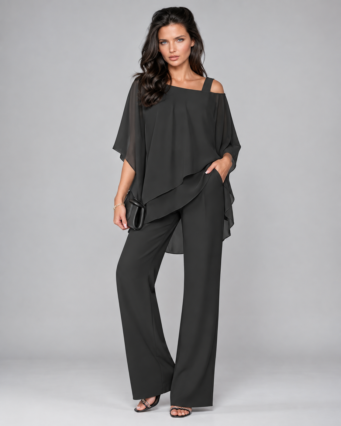 Beatriz | Conjunto de dos piezas con top de capas