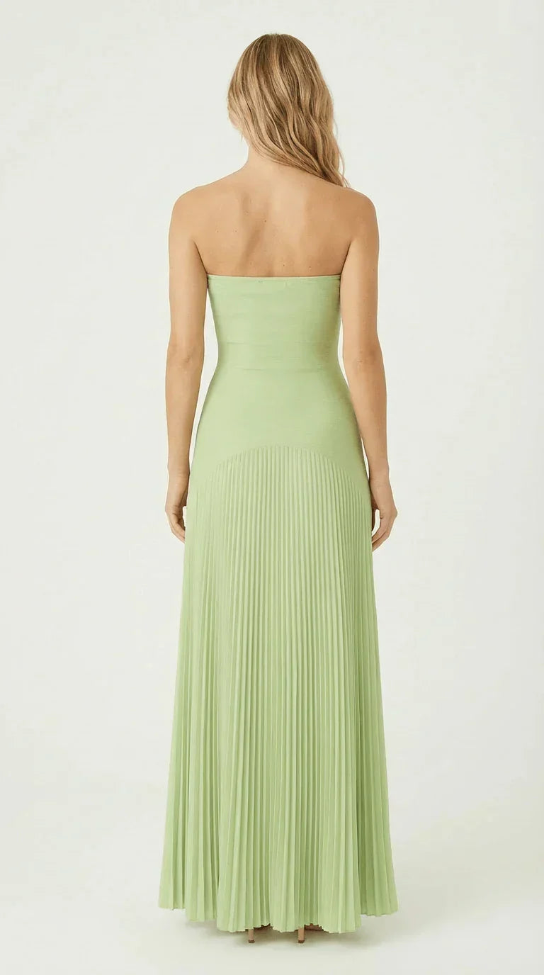 Vestido largo sin mangas de cintura baja