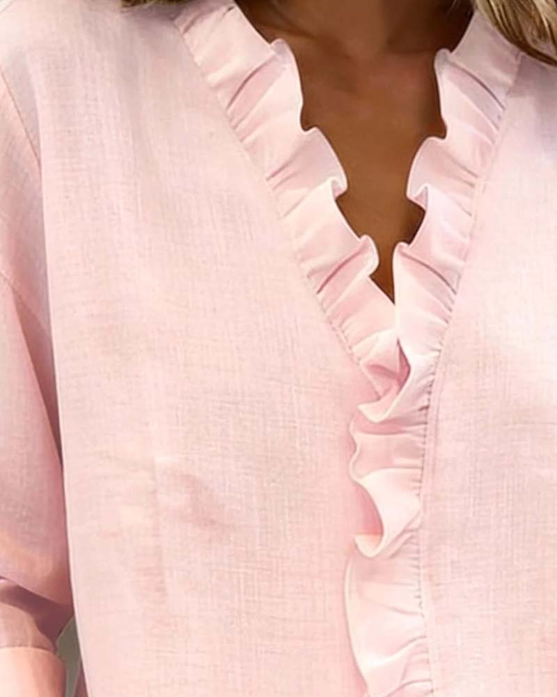 Beatriz | Blusa fruncida con escote en V