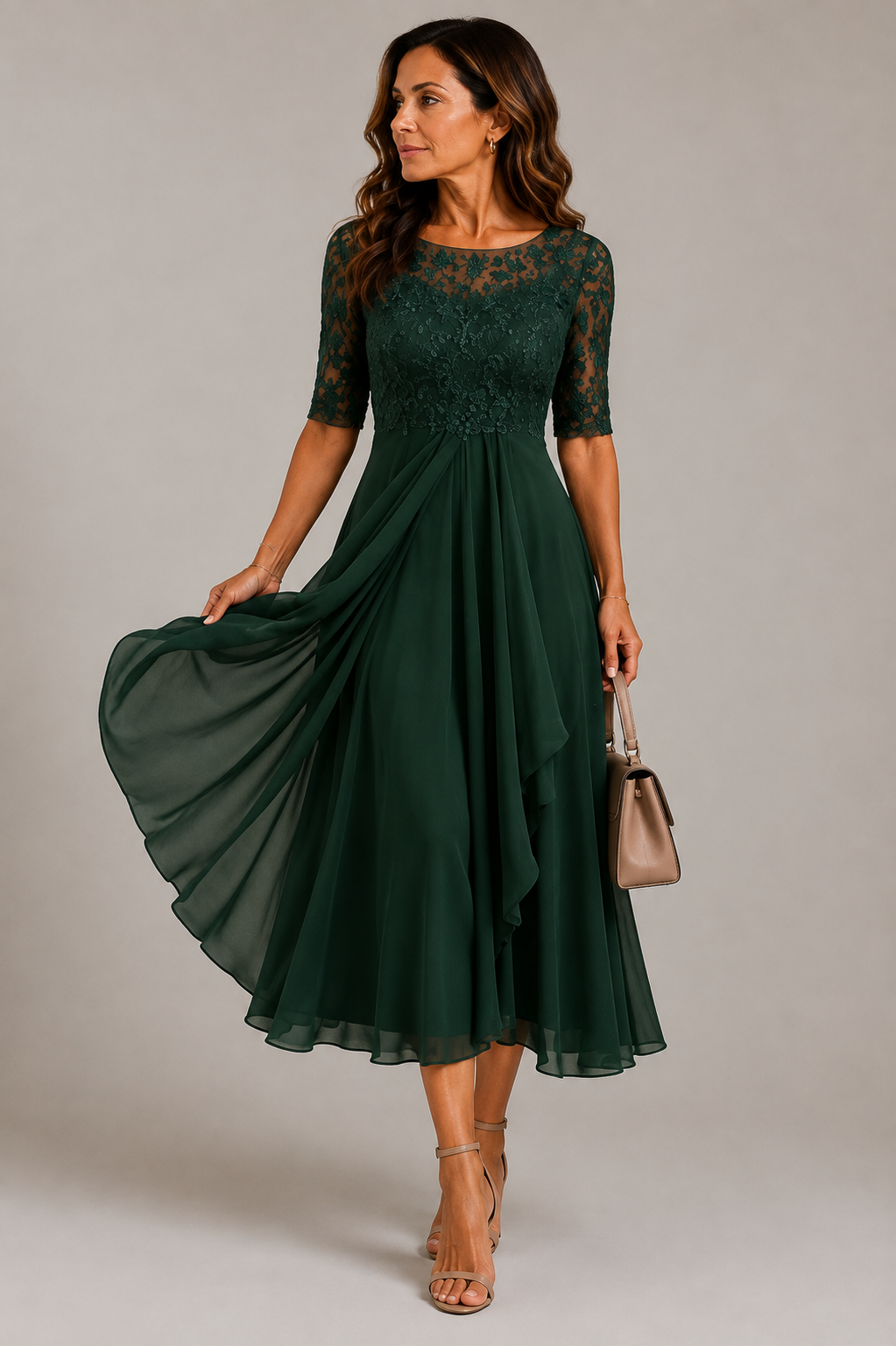 Celia | Vestido elegante con detalles de encaje