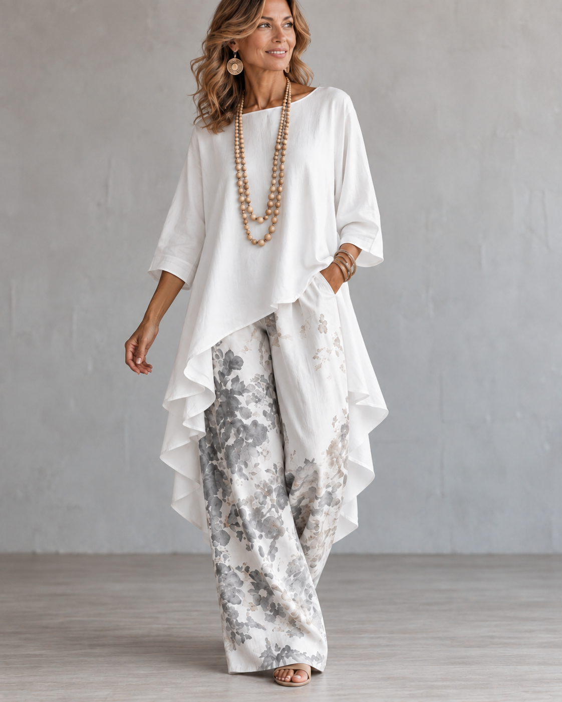 Mercedes | Conjunto elegante de dos piezas con estampado floral