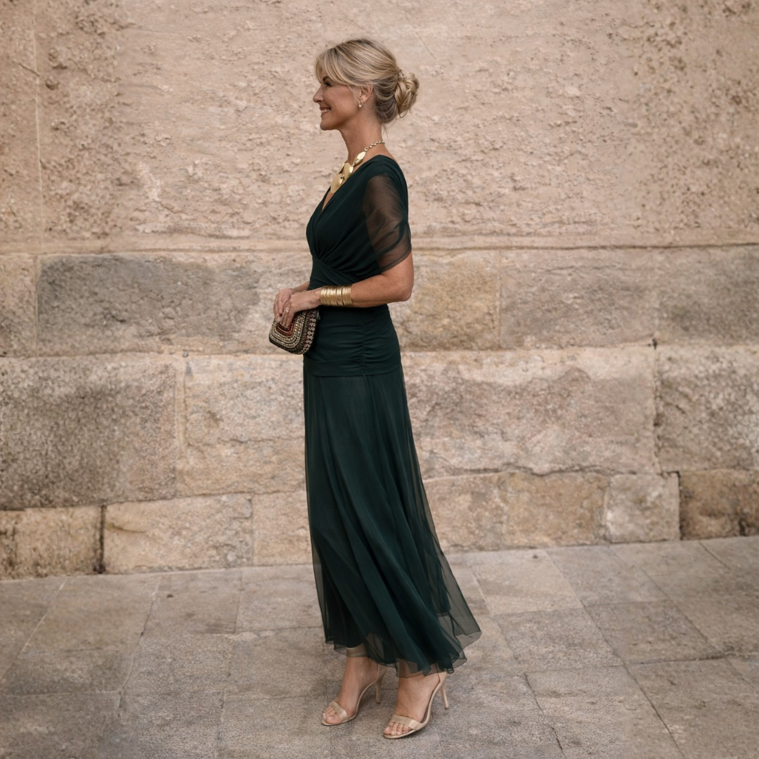 REAL | Vestido largo de hombros descubiertos