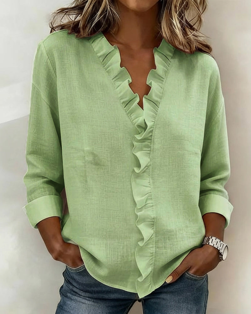 Beatriz | Blusa fruncida con escote en V