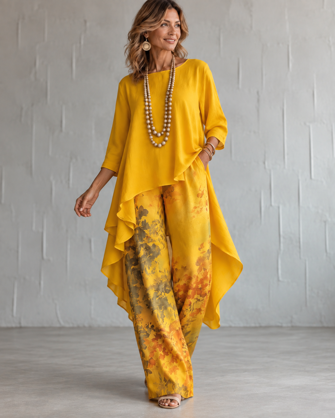 Mercedes | Conjunto elegante de dos piezas con estampado floral