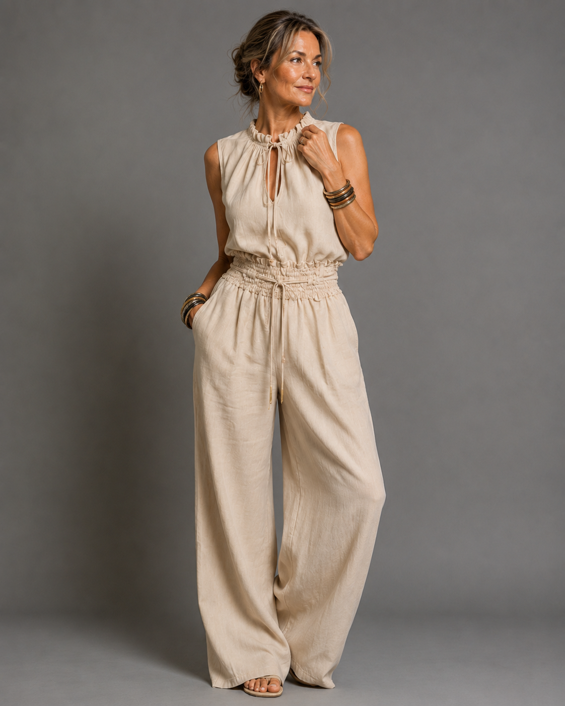 Ana | Mono sin mangas con pantalón ancho