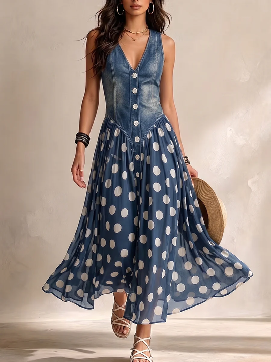 REAL | Vestido largo de lunares exclusivo