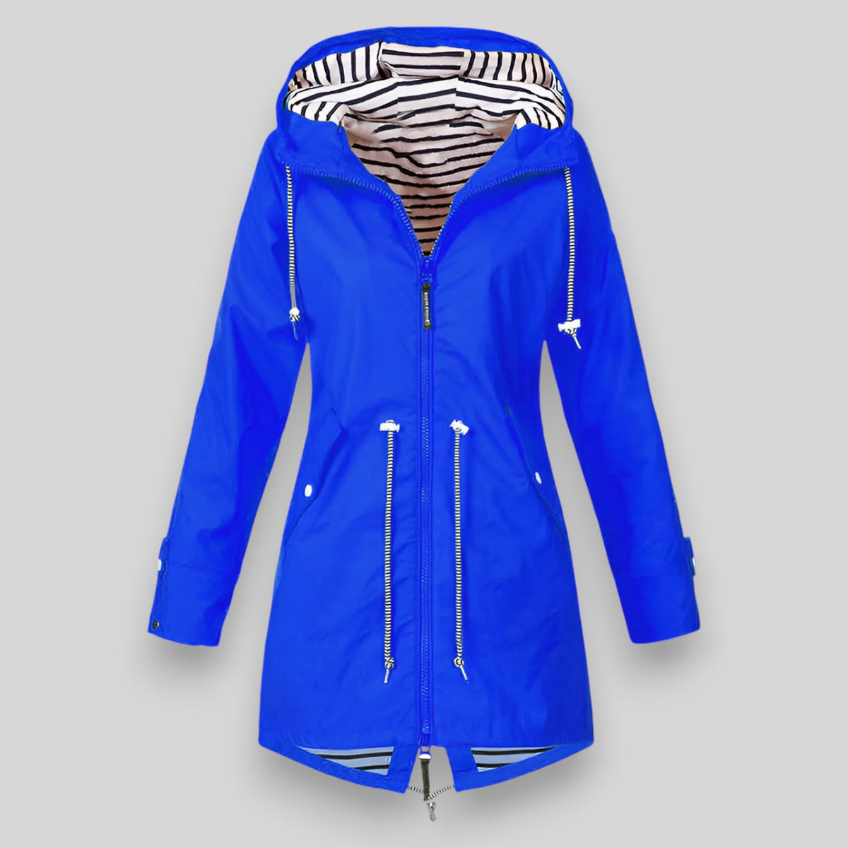 REAL | Impermeable largo elegante con capucha