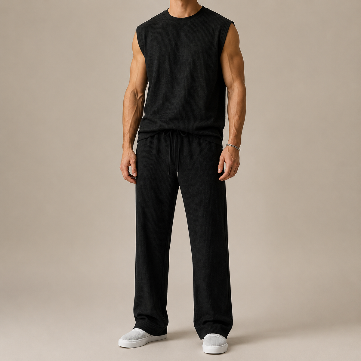 Conjunto de punto sin mangas