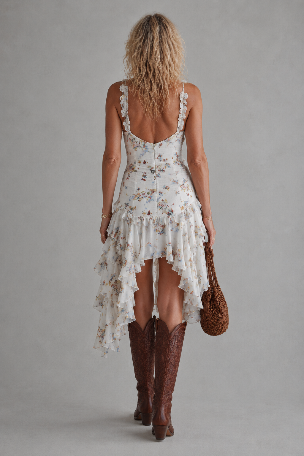 Almudena | Vestido romántico con estampado floral