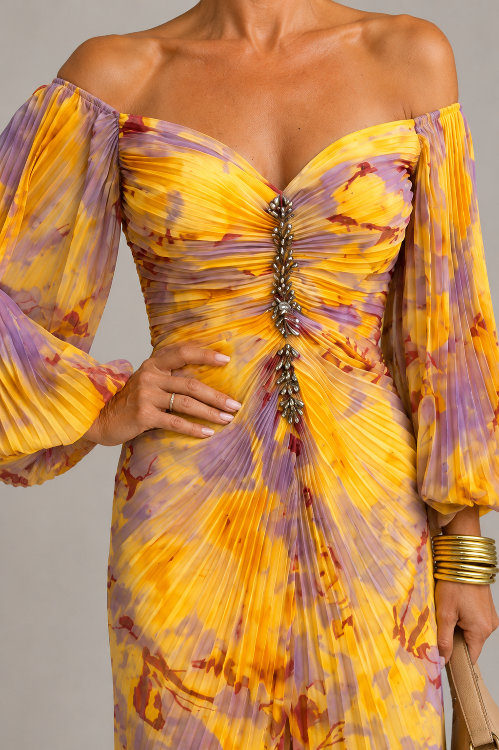 Marina | Vestido largo floral con abertura lateral