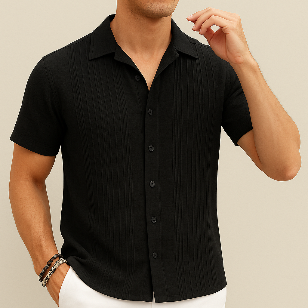 Camisa playera negra de algodón