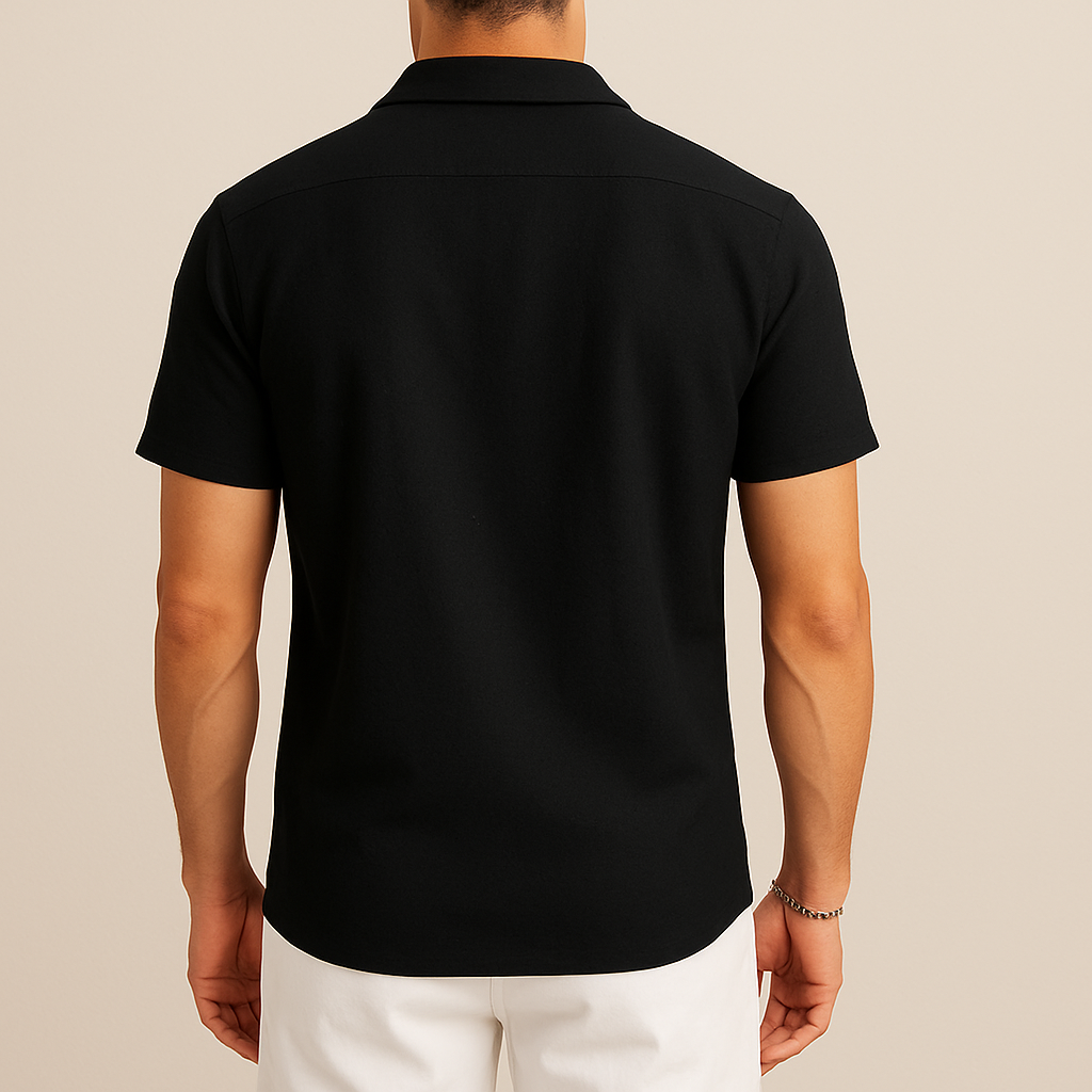 Camisa playera negra de algodón