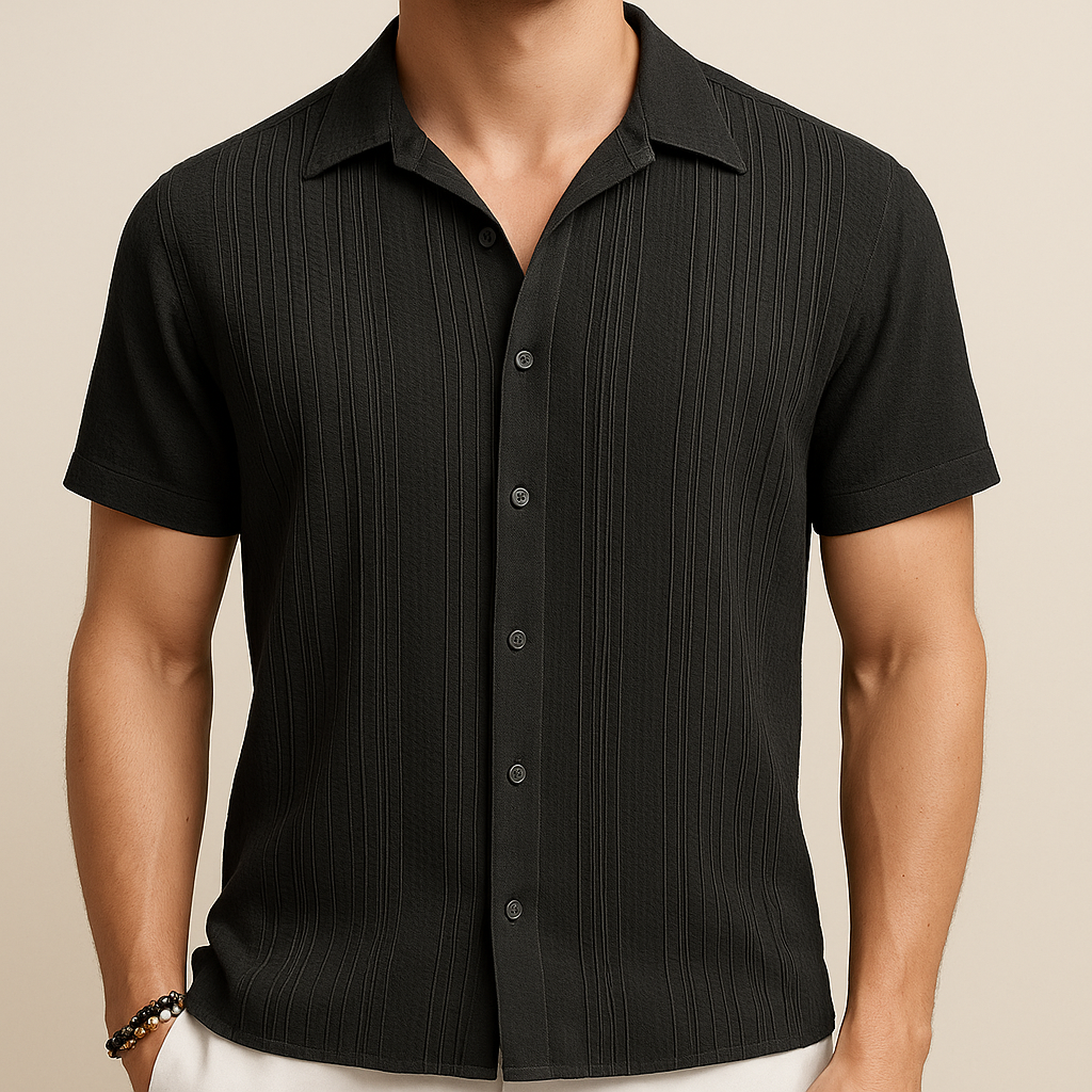 Camisa playera negra de algodón