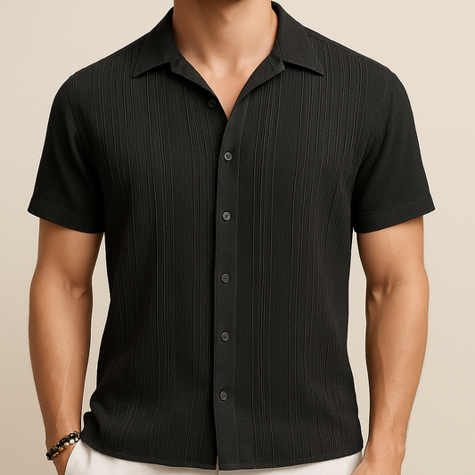 Camisa playera negra de algodón