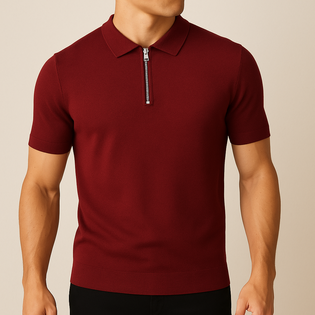 Polo moderno con cremallera