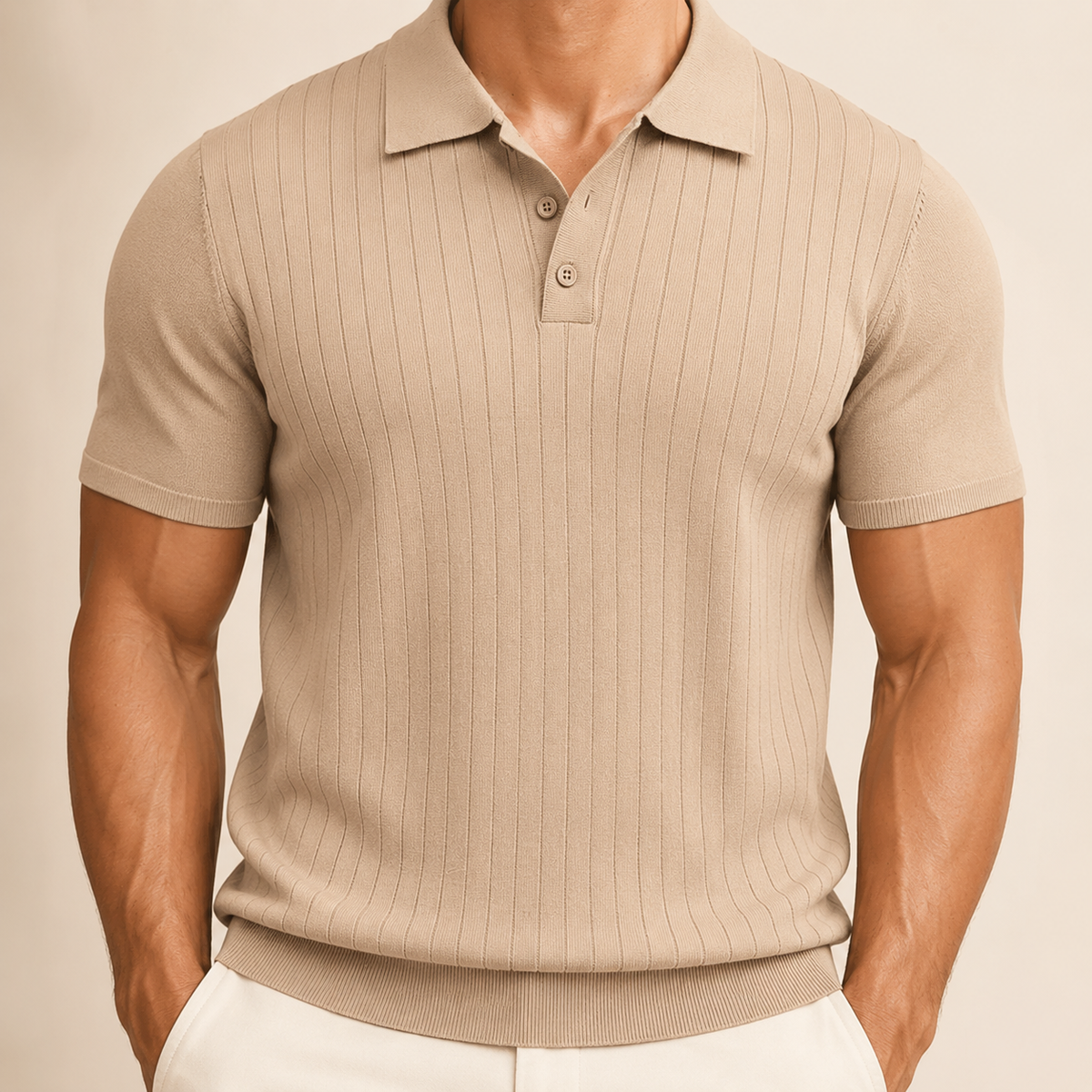 Polo de punto de canalé