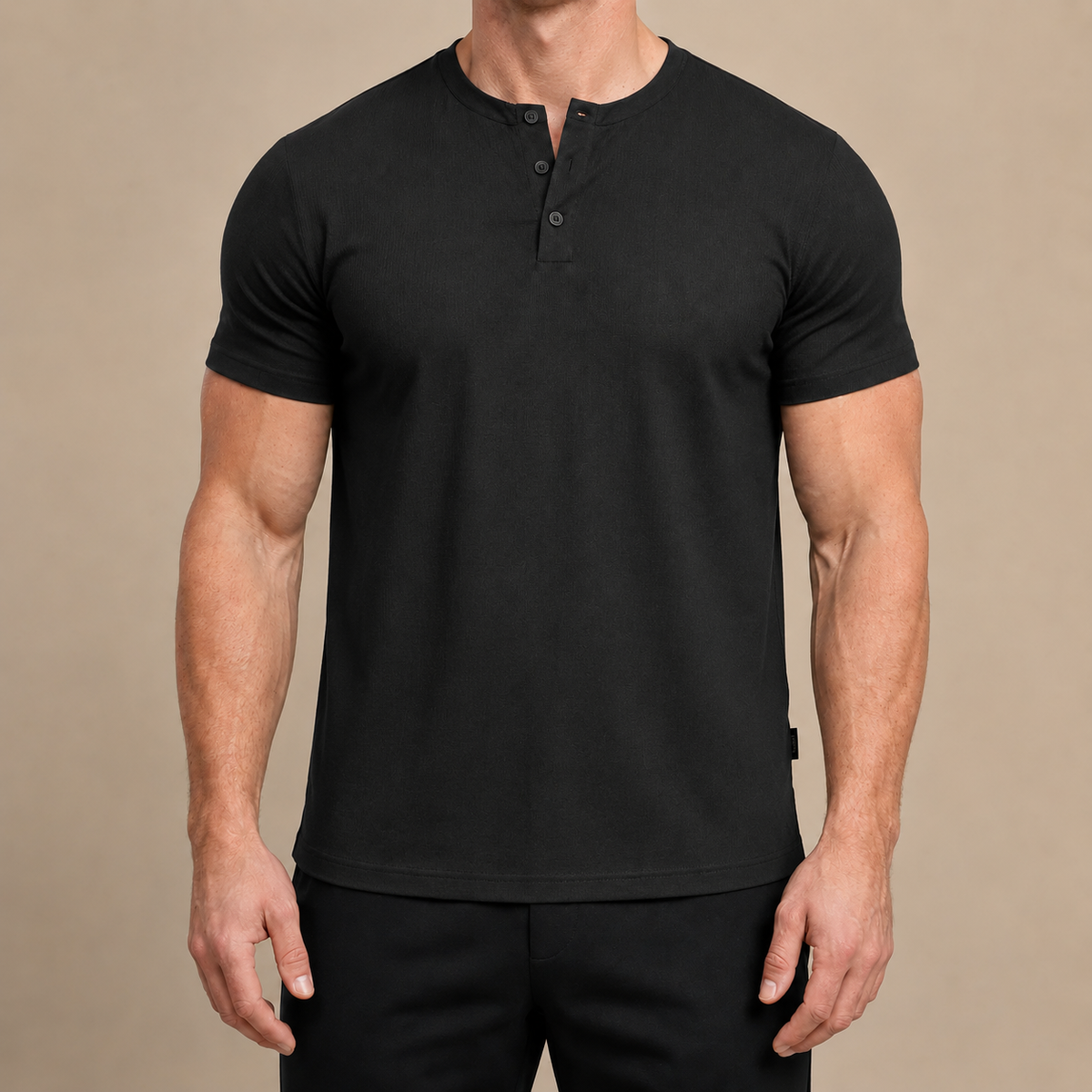Camiseta Henley ajustada
