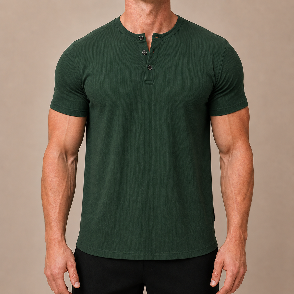 Camiseta Henley ajustada