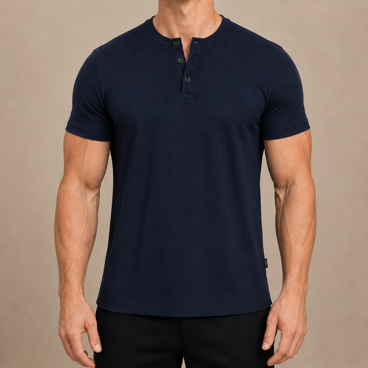 Camiseta Henley ajustada