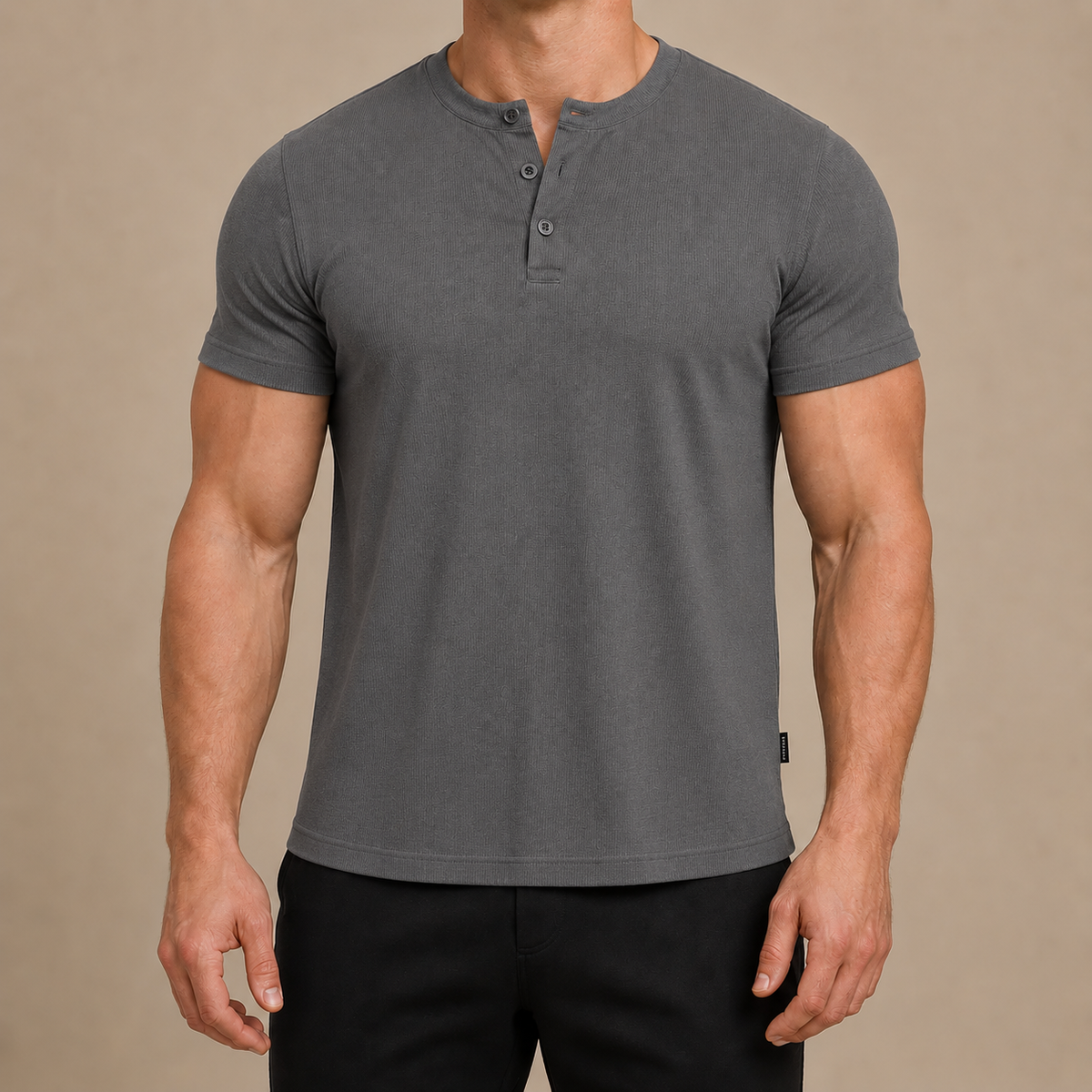 Camiseta Henley ajustada