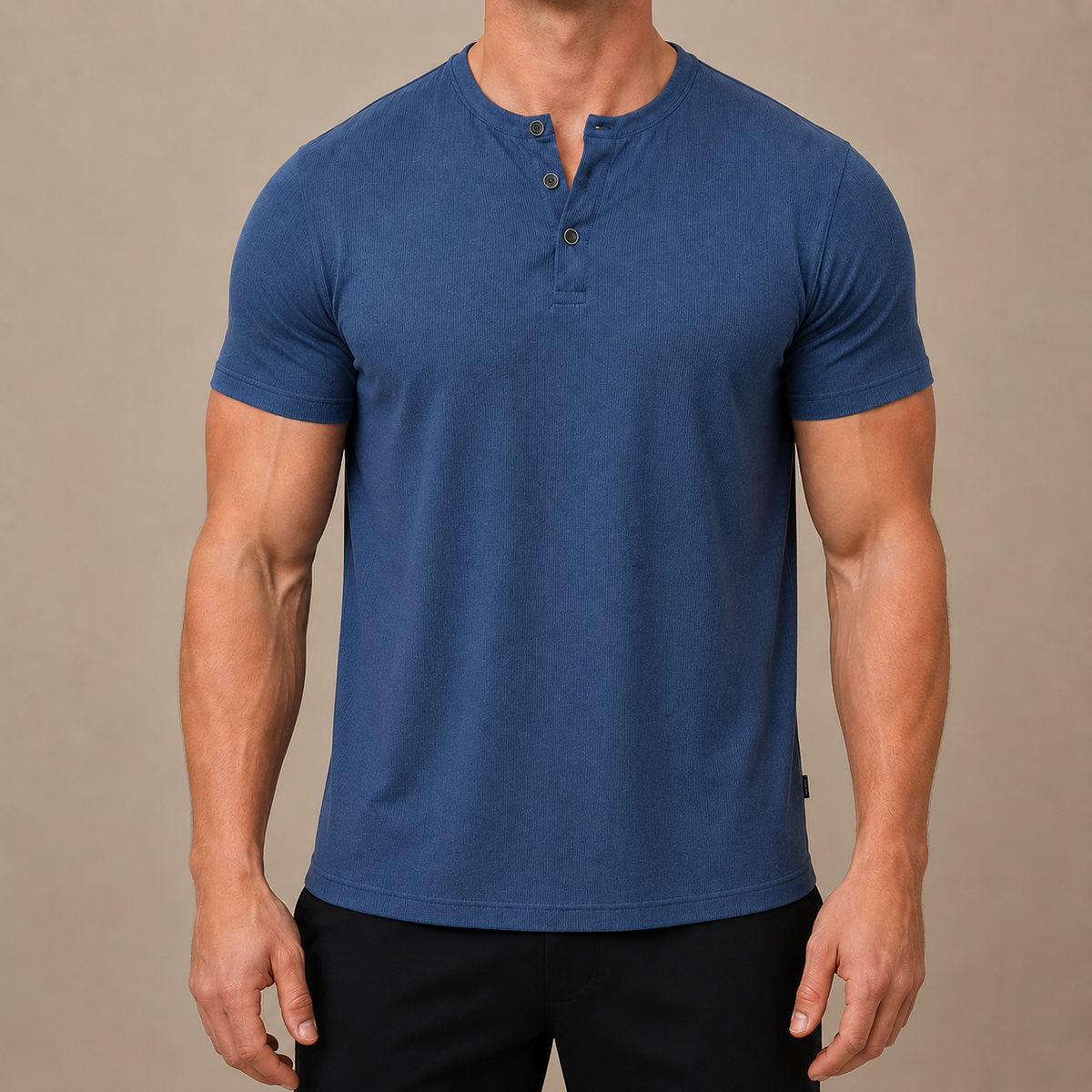 Camiseta Henley ajustada