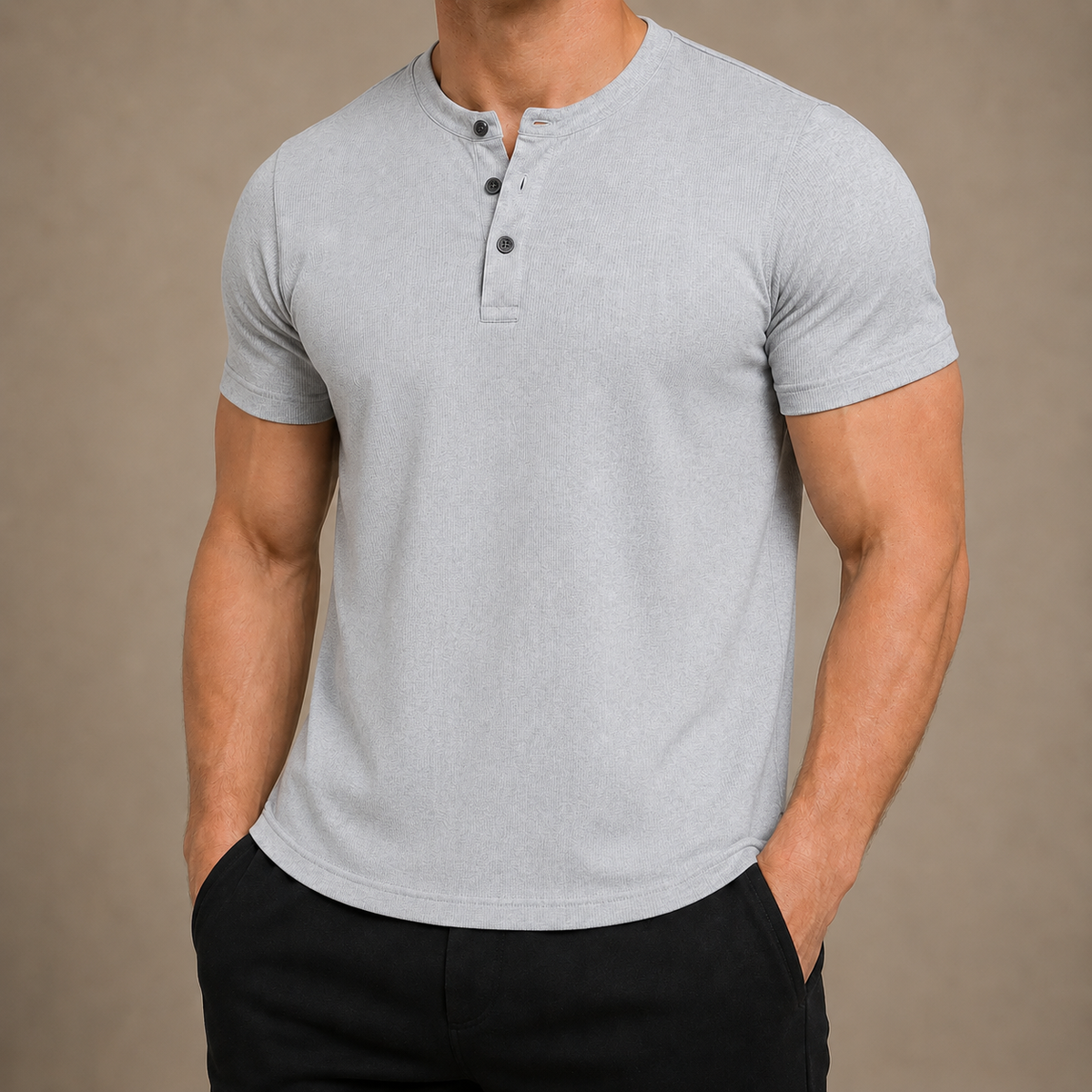 Camiseta Henley ajustada