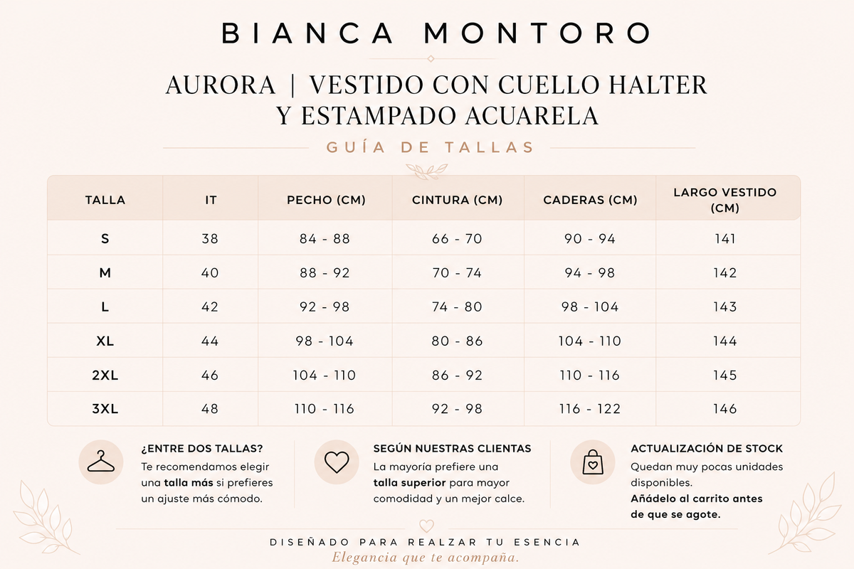 Aurora | Vestido halter con estampado acuarela